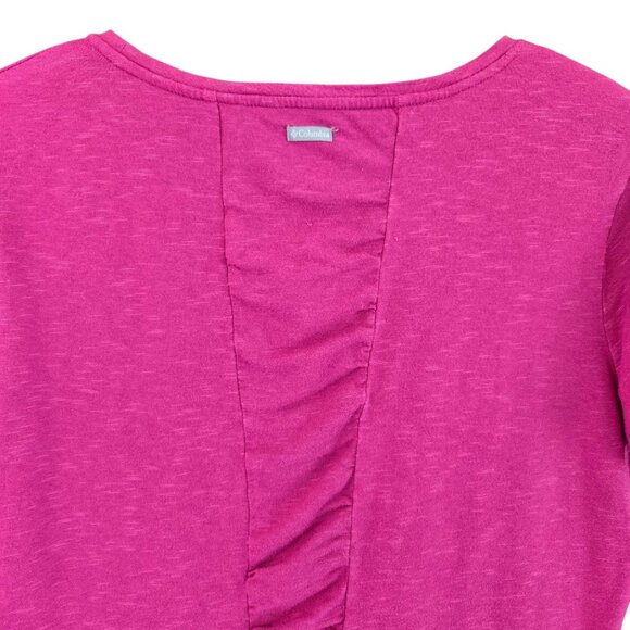 Columbia Womens Rocky Ridge III Pink Short-Sleeve Ruched Back Tee Large - Picture 5 of 8